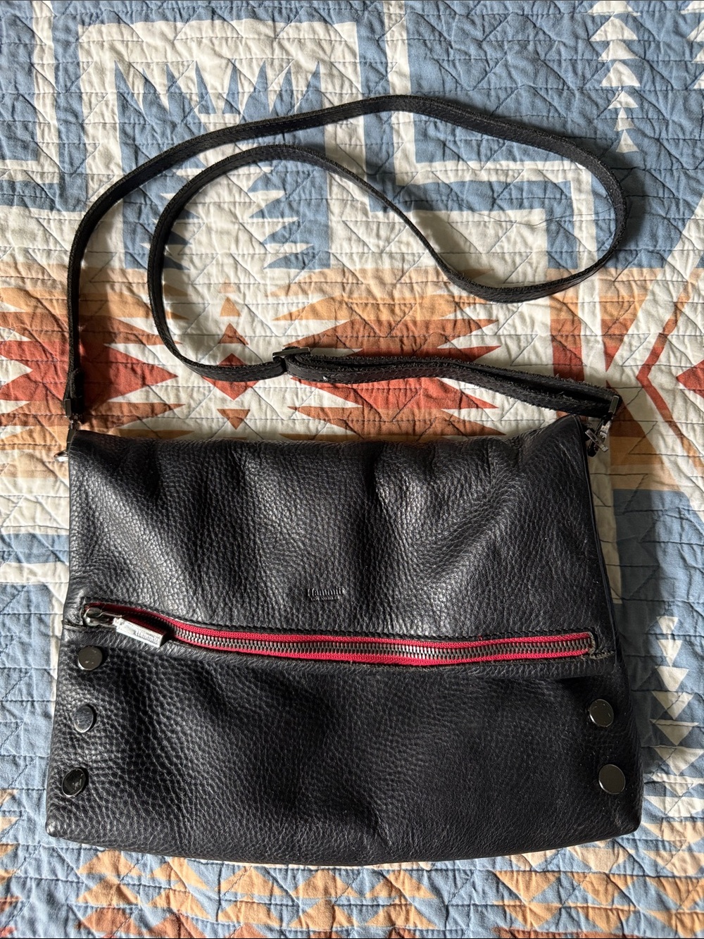 Hammitt VIP medium black leather crossbody bag
